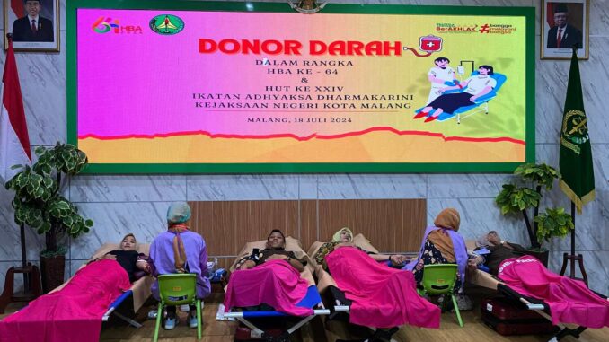 Sambut HBA ke-64, Kejari Kota Malang Gelar Baksos dan Donor Darah. (Sumber Kejari)