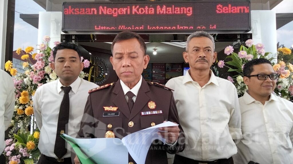 Kajari Kota Malang, Tri Joko saat menyampaikan capaian kinerja yang optimal dalam puncak HBA 2024