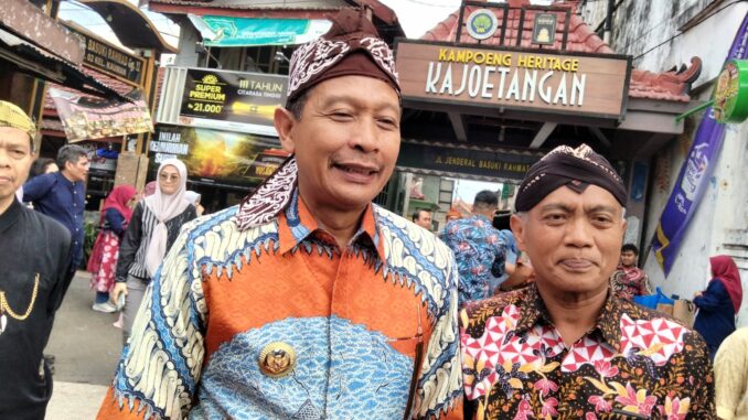 Pj. Wali Kota Malang, Wahyu Hidayat usai mendampingi Menparekraf Sandiaga Uno di Heritage Kayutangan