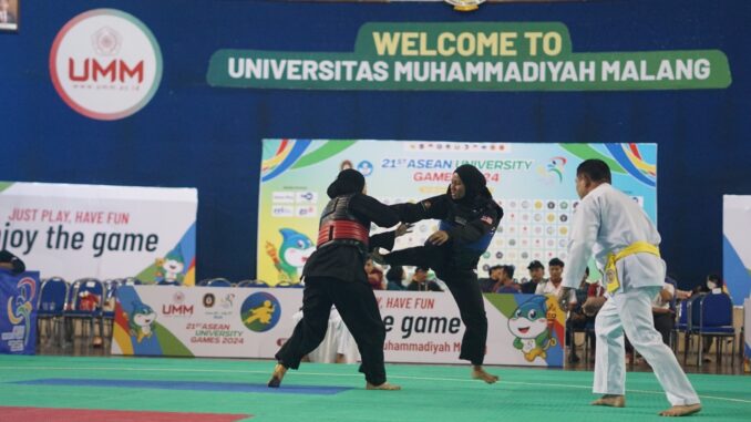 UMM jadi tuan rumah ajang Asean University Games cabang olahraga pencak silat, Selasa 2 Juli 2024. (Dok. Humas UMM)