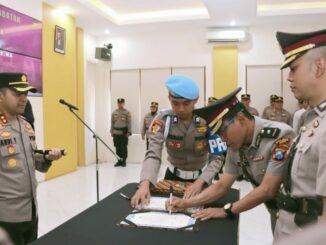 Prosesi Sertijab dan mutasi sejumlah perwira dilingkungan Polres Batu sedang berlangsung