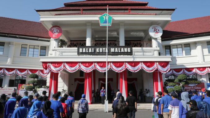 Pimpin apel perdana, Pj Wali Kota Malang, Iwan Kurniawan mengajak ASN bersinergi dan berinovasi. (Sumber Prokompim)