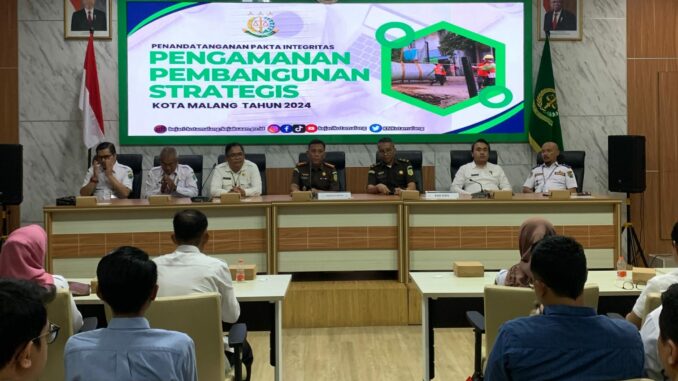 Kejari Kota Malang Gelar Penandatanganan Pakta Integritas Pengamanan Pembangunan Strategis, Rabu 14 Agustus 2024. (Sumber Kejari Kota Malang)