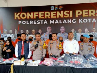 Kapolresta Malang Kota, Kombes Pol Budi Hermanto saat menggelar konferensi pers hasil ungkap selama kurun dua bulan, Senin (23/09/2024)