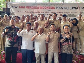 DPW Tani Merdeka Indonesia Jawa Timur resmi dikukuhkan. Siap kawal Program swasembada pangan Presiden terpilih, Minggu (13/10/2024)