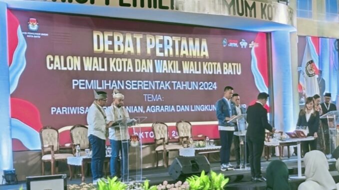 Prosesi debat publik tiga Paslon Walikota dan Wakil Walikota Batu pada Pilkada 2024 sedang berlangsung (Gus)