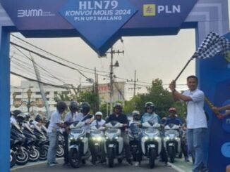 Peringati HLN ke-79, PLN UP3 Malang Gelar Konvoi Motor Listrik, Jumat 25 Oktober 2024. (ist)