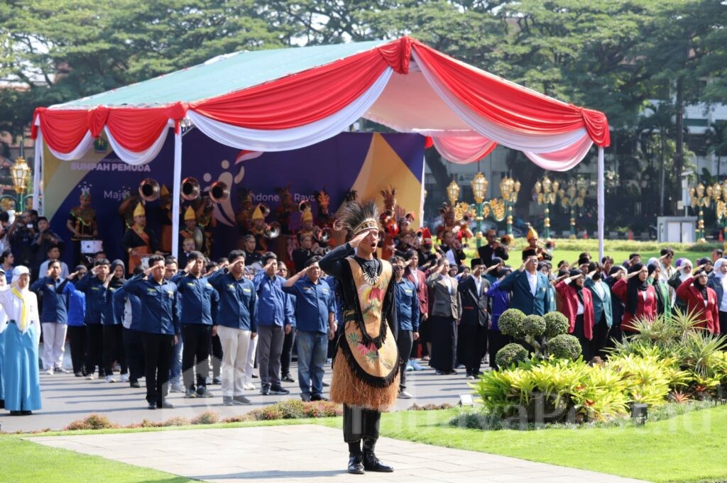 Peringatan Hari Sumpah Pemuda di gelar di halaman Balaikota Malang. (Sumber Prokompim)