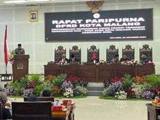 Rapat Paripurna DPRD Kota Malang terkait Penyampaian Pandangan Umum Fraksi terhadap Rancangan KUA-PPAS APBD 2025, Senin (28/10/2024).