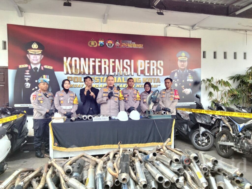 Konferensi pers di pimpin Kapolresta Malang Kota, Kombes Pol Nanang Haryono