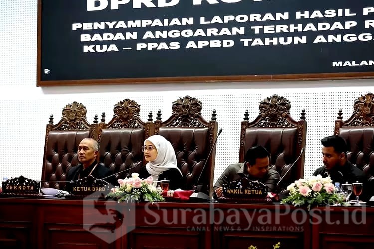 Rapat Dewan Perwakilan Rakyat Daerah (DPRD) Kota Malang yang dipimpin oleh Ketua DPRD Kota Malang, Amithya Ratnanggani Sirraduhita. (ist)