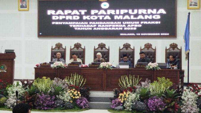 PARIPURNA: Ketua DPRD Kota Malang, Amithya Ratnanggani Sirraduhita mengupayakan Ranperda APBD 2025 rampung pada November 2024.