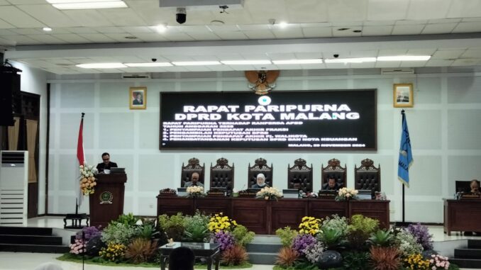 Paripurna, DPRD Kota Malang Sahkan Ranperda APBD 2025, Kamis (28/11/2024)