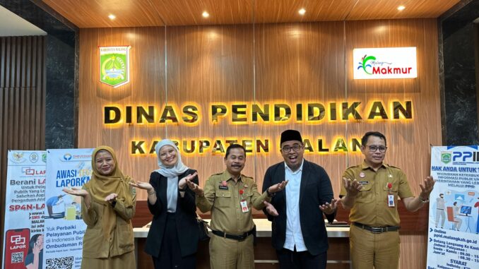 Rendra Masdrajad Safaat bersama Ketua DPRD Kota Malang melakukan kunjungan kerja ke Dinas Pendidikan Kabupaten Malang, Senin 9 Desember 2024. (ist)