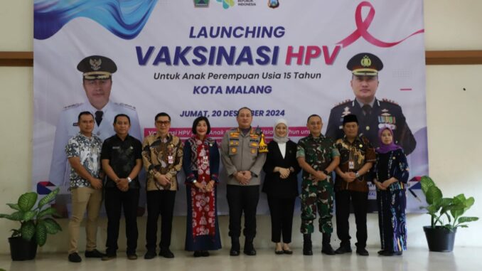 Polresta Malang Kota Bersama Dinkes Gelar Vaksin HPV Pertama di Jatim. (Sumber Humas Polresta)