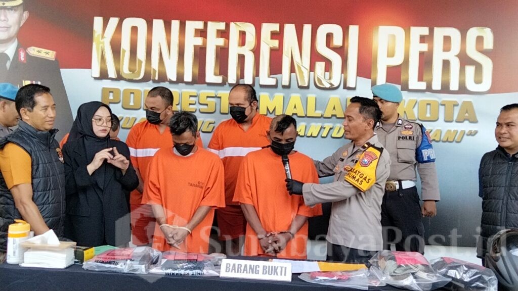 Lima pelaku jaringan sindikat curanmor yang berhasil dibekuk Satreskrim Polresta Malang Kota