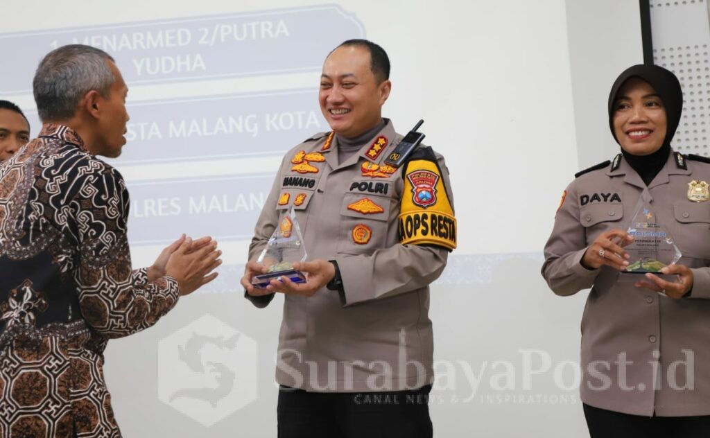 Penghargaan diterima langsung oleh Kapolresta Malang Kota, Kombes Pol Nanang Haryono