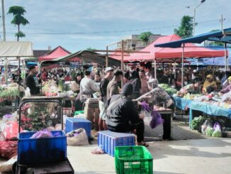 Foto : Para pedagang di pasar pagi Kota Batu yang tergabung dalam KSM Batu.(Gus)