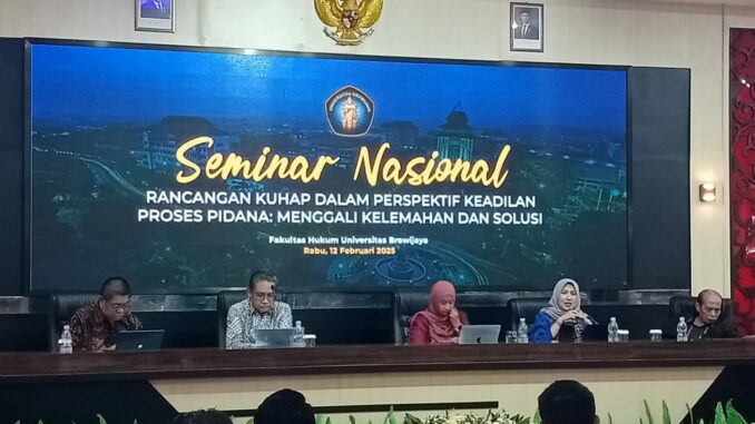 Seminar Nasional yang digelar Fakultas Hukum Universitas Brawijaya, Rabu (12/02/2025).