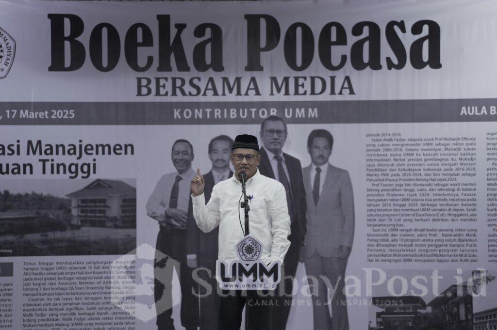 Rektor UMM, Prof. Dr. Nazaruddin Malik, SE., M.Si saat memberikan sambutan