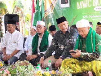 Wali Kota Malang, Wahyu Hidayat saat menghadiri Halalbihalal yang digelar MWC NU Blimbing, Minggu (27/04/2025).