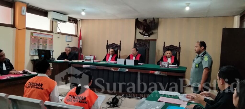 Sidang digelar di ruang Garuda PN Kelas 1A Malang dipimpin Ketua Majelis hakim Kun Tri Haryanto Wibowo, SH, M.Hum