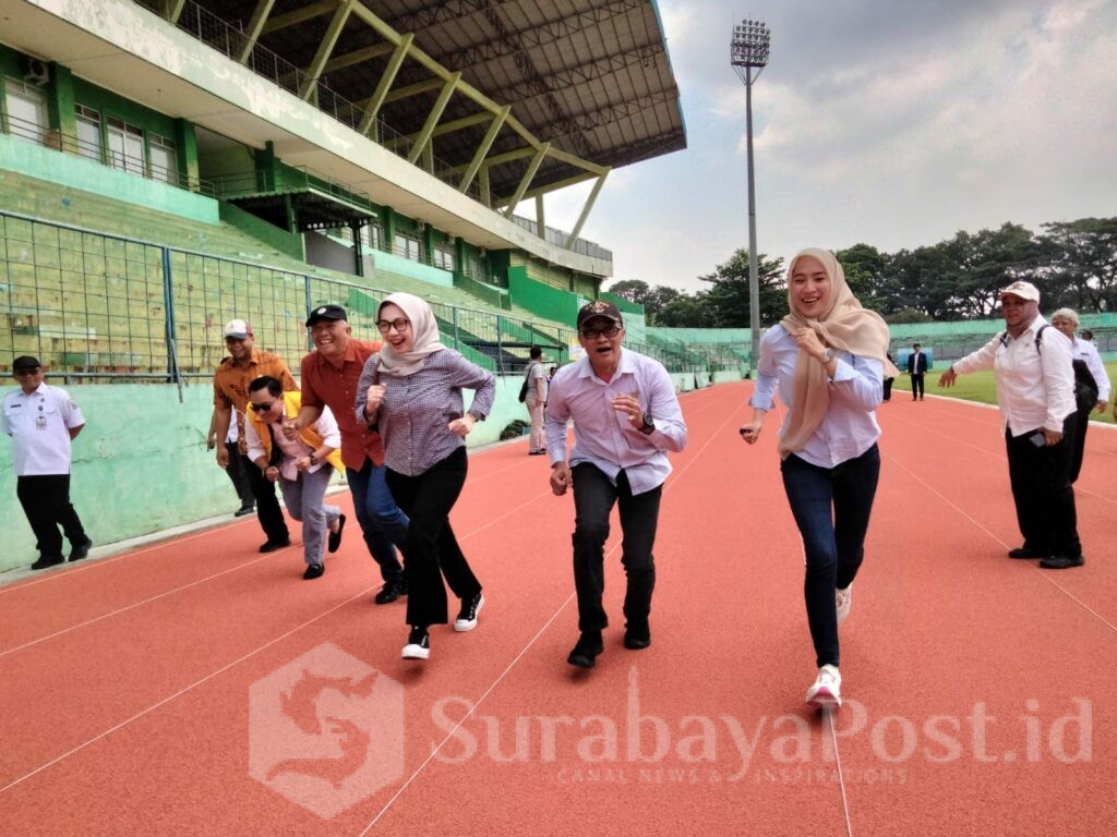 Guna memastikan venue sesuai standard Porprov, wakil rakyat inipun mencoba lintasan atletik di stadion Gajayana