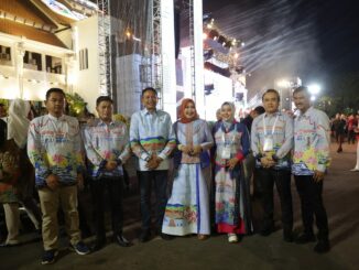 Berbusana batik khas Malang, Wali Kota Wahyu Hidayat hadiri gala dinner Munas VII APEKSI 2025 di Surabaya, Rabu 7 Mei 2025 malam. (Sumber Prokompim).