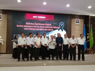 Aksi Guru Besar FK UB Kritik Kebijakan Kemenkes RI, Selasa (20/05/2025).