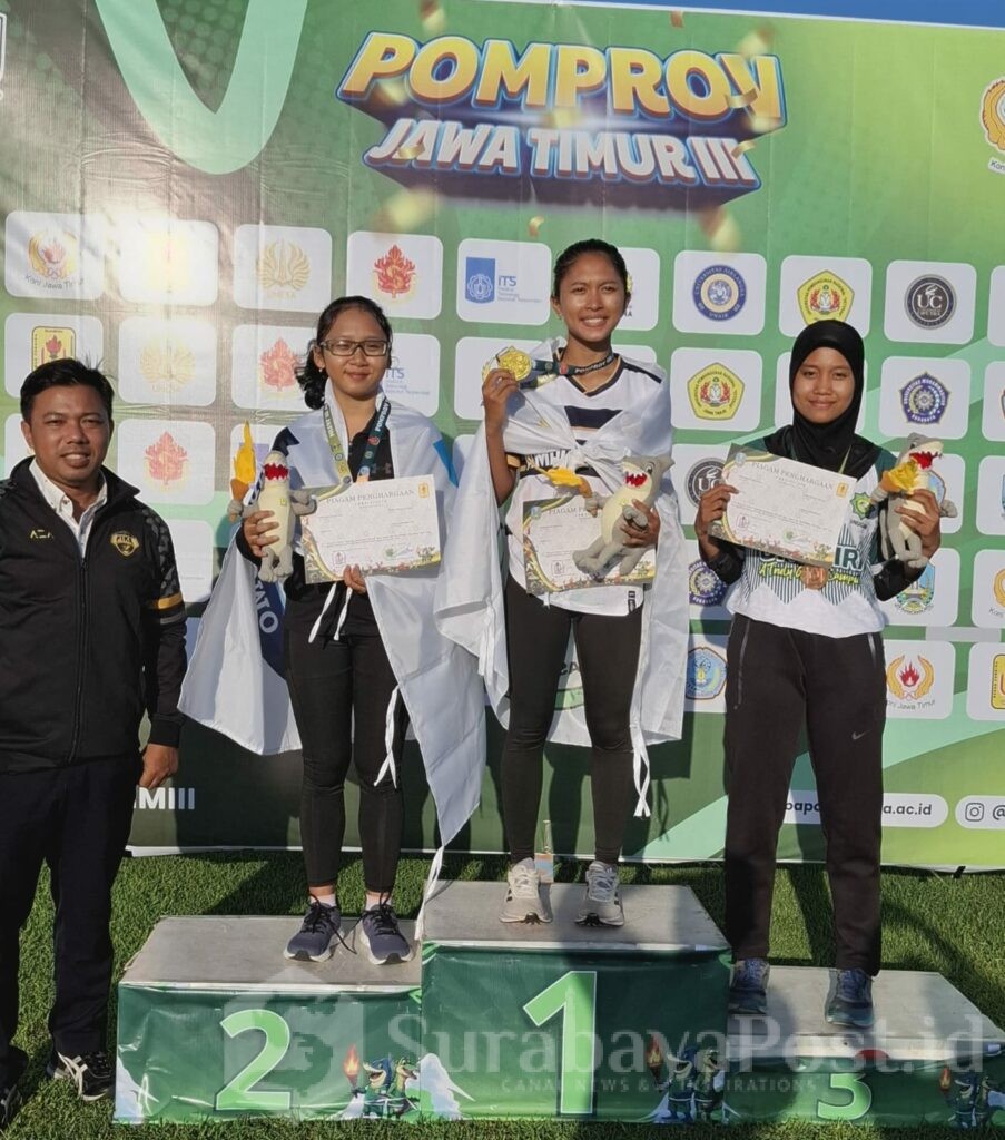 Ardelia, atlet UIBU peraih perak di Cabor atletik Pomprov Jatim. (ist).