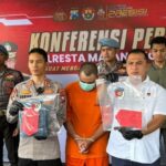Polresta Malang Kota saat merilis hasil ungkap pelaku pembegalan motor ojol, Selasa (10/6/2025).