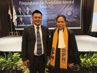 Suliono SH, M.Kn calon Ketua DPC Peradi RBA Kabupaten Malang pada suatu acara bersama Ketua Umum DPN Peradi, Luhut M.P Pangaribuan, S.H., LL.M. (ist).