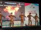 Atlet Binaraga Kota Malang 70 + kg (dua dari kiri) menunjukkan performanya di ajang Porprov IX Jatim, Selasa (1/7/2025).