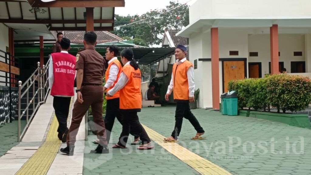 Para terdakwa dalam kasus dugaan TPPO di Pengadilan Negeri Kota Malang