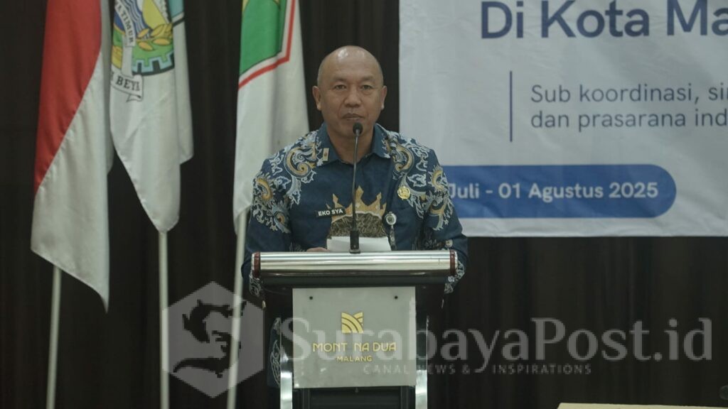 Kepala Diskopindag Kota Malang, Eko Sri Yuliadi saat membuka kegiatan Bimtek