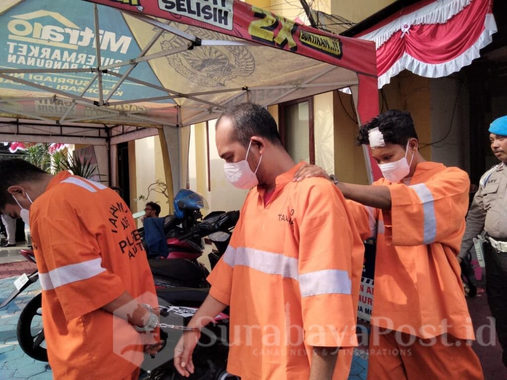 Pelaku curanmor yang merupakan karyawan Baru warung makan, dikeler petugas