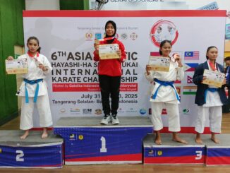 Ganes Danastri Bawa Nama Jatim, Raih Dua Medali di International Asia-Pasific Karate Championship, Sabtu 2 Agustus 2025.