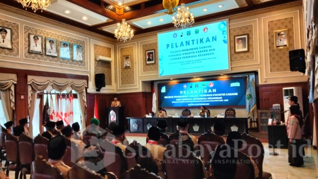 Prosesi pelantikan majelis pembimbing cabang Kwarcab Pramuka Kota Malang