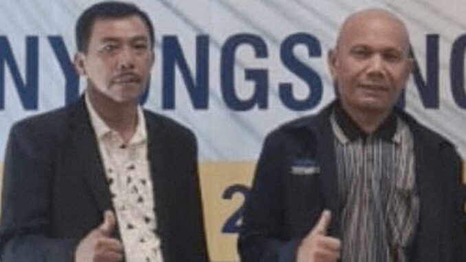 DUKUNGAN: Advokat Pantas Sitindaon bersama Saor Siagian, SH, MH, calon Ketua Umum Peradi RBA. (istimewa).