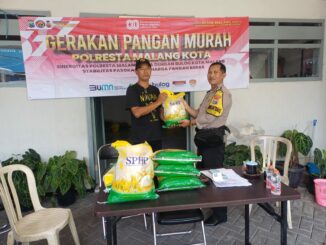 Polresta Malang Kota Hadirkan Gerakan Pangan Murah, Warga Tanjungrejo Nikmati Beras SPHP Rp 55.000/Sak. (ist).