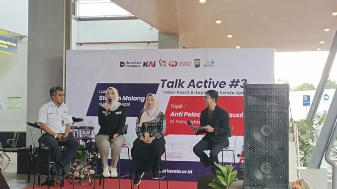 KAI Daop 8 Surabaya Gencar Kampanye Anti Pelecehan Seksual di Stasiun Malang, Kamis (18/9/2025).