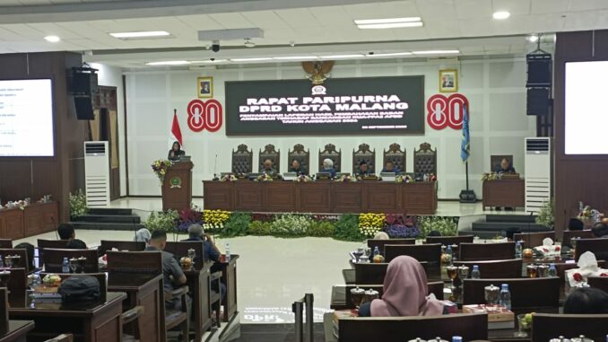 RAPAT PARIPURNA: DPRD Kota Malang menetapkan prioritas APBD 2026 pada pengembangan Sumber Daya Manusia (SDM) dan peningkatan kualitas pelayanan publik, Selasa (30/9/2025).