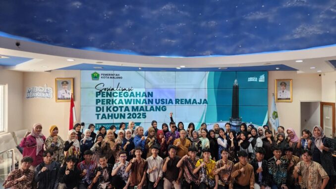 LPA Kota Malang bekerjasama dengan Disporapar Kota Malang menggelar Sosialisasi Pencegahan Perkawinan Usia Remaja, Sabtu 29 November 2025. (ist).