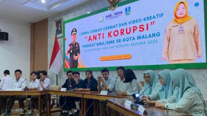 Terbaik, SMAN 1 Raih Juara Lomba Cerdas Cermat Anti Korupsi yang digelar Kejari Kota Malang, Rabu (3/12/2025).