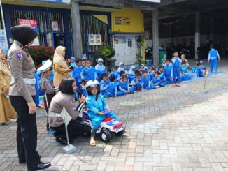 Satlantas Polresta Malang Kota Goes to School, Wujudkan Polisi Sahabat Anak. (istimewa).