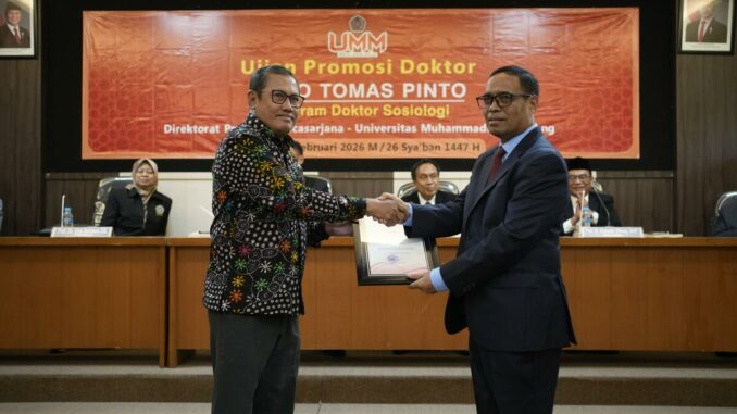 UMM Lahirkan Doktor Sosiologi Militer Pertama dari Timor-Leste, Sabtu 14 Februari 2026. (Sumber Humas UMM/istimewa).