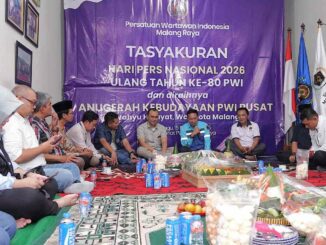Walikota Malang Tekankan Pentingnya Kolaborasi Pemerintah dan Pers dalam Tasyakuran HPN 2026 dan HUT ke-80 PWI, Minggu (15/2/2026).