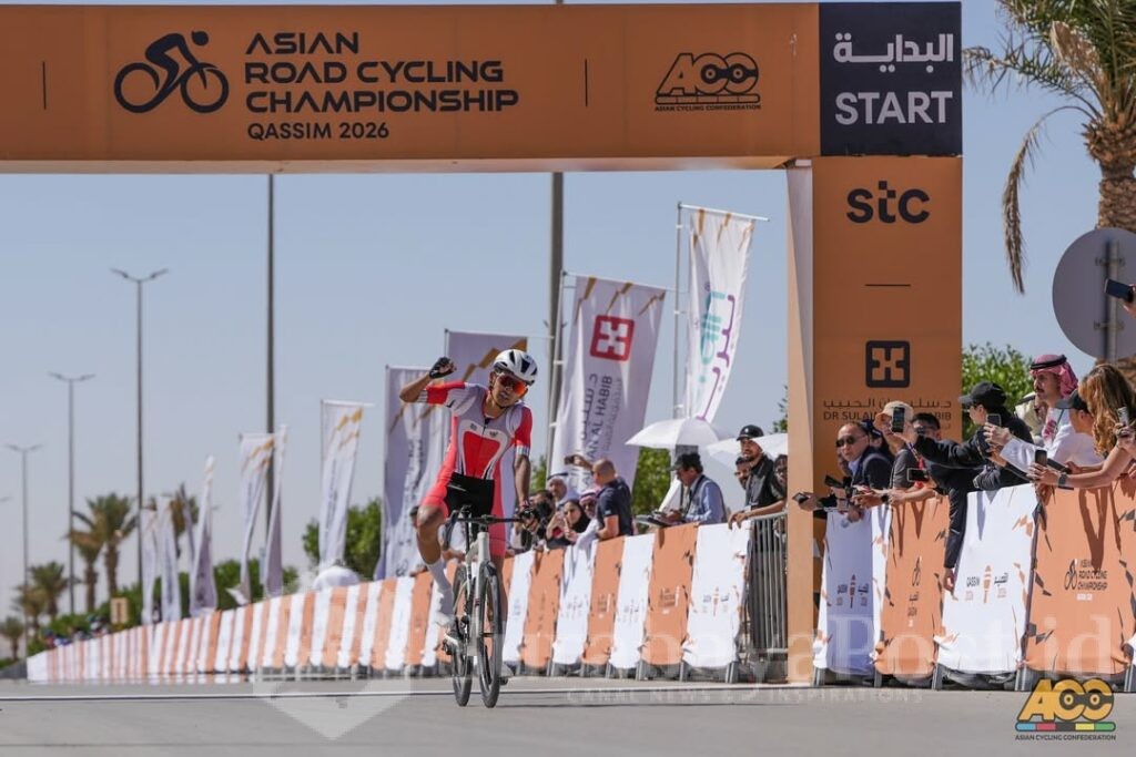 Muhammad Syelhan Nurrahmat, sukses meraih medali emas dan mengamankan gelar juara pada ajang bergengsi Asian Road Cycling Championship 2026 di Al-Qassim, Arab Saudi, Februari 2026.(istimewa).