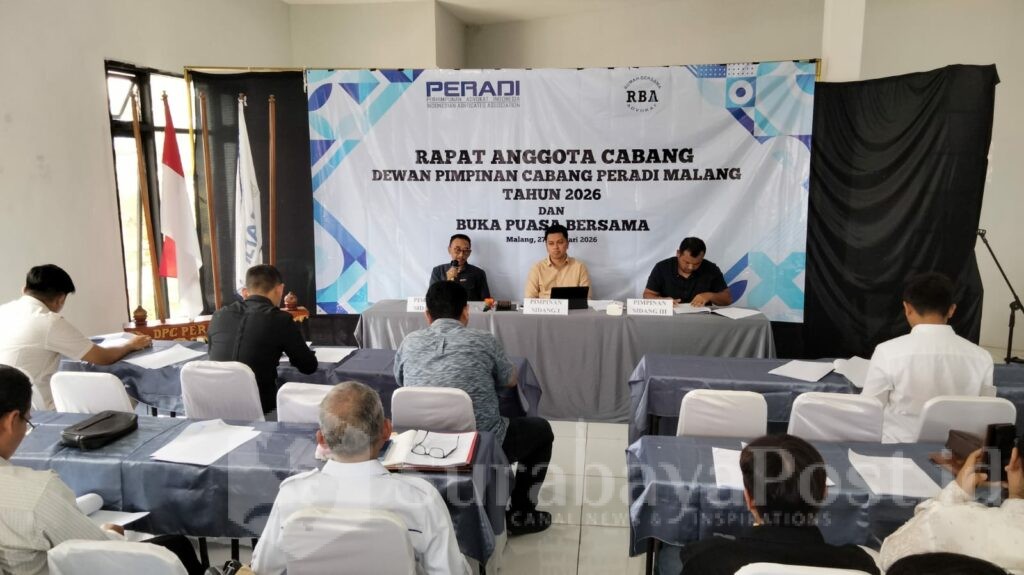 Rekomendasikan Ahmad Fikri Assegaf diputuskan dari Rapat Anggota Cabang DPC Peradi RBA Malang, Jumat (27/2/2026).