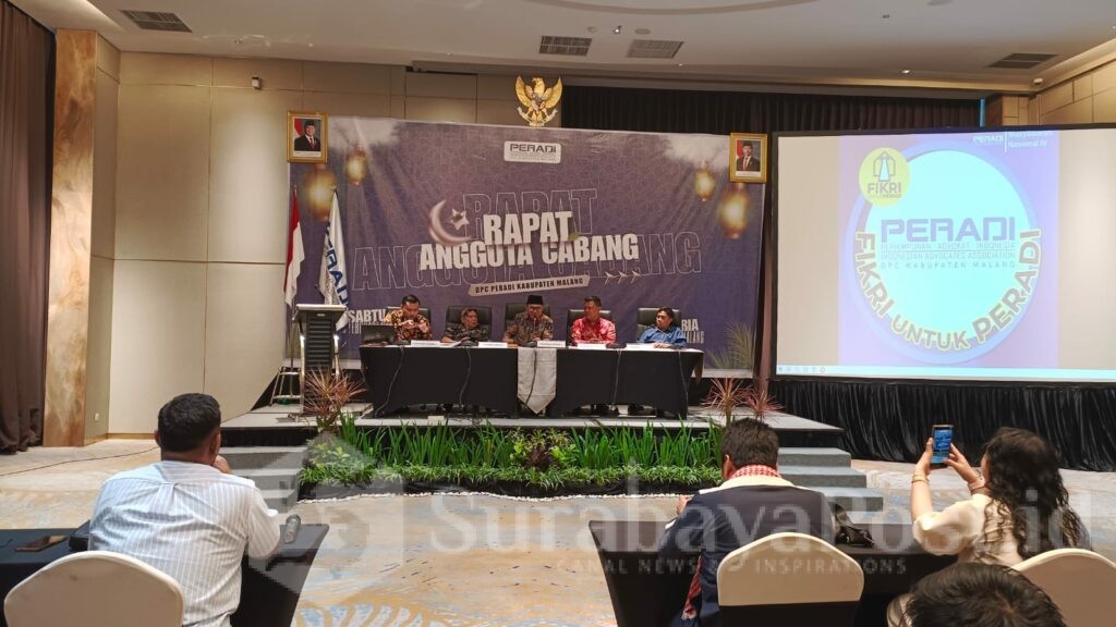 Rapat Anggota Cabang 2026 untuk membahas berbagai isu strategis dan rekomendasi dukungan kepada calon Ketua Umum DPN PERADI 2025-2030, Ahmad Fikri Assegaf, SH, LLM, Sabtu (28/2/2026).